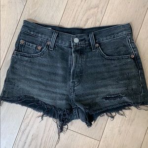 Levi’s black denim shorts